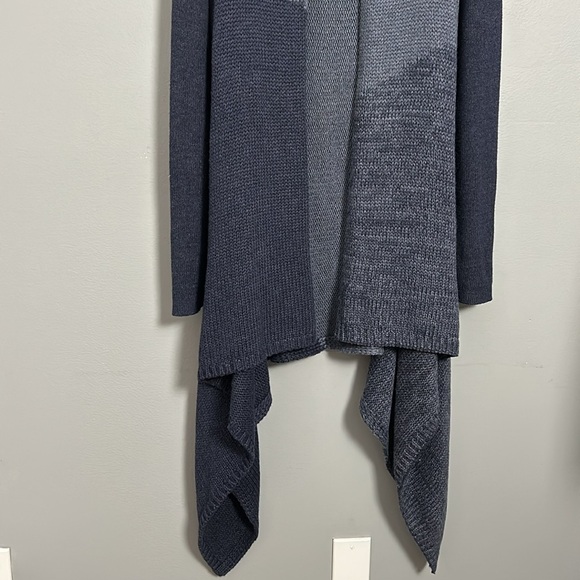 Calvin Klein Wrap Blue Asymmetrical Open Front Sweater size Large - Picture 8 of 16